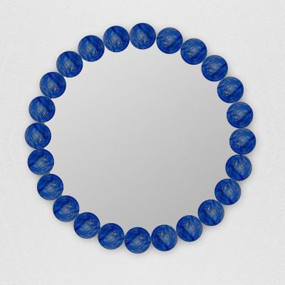 Europa - Round Venetian mirror Blue